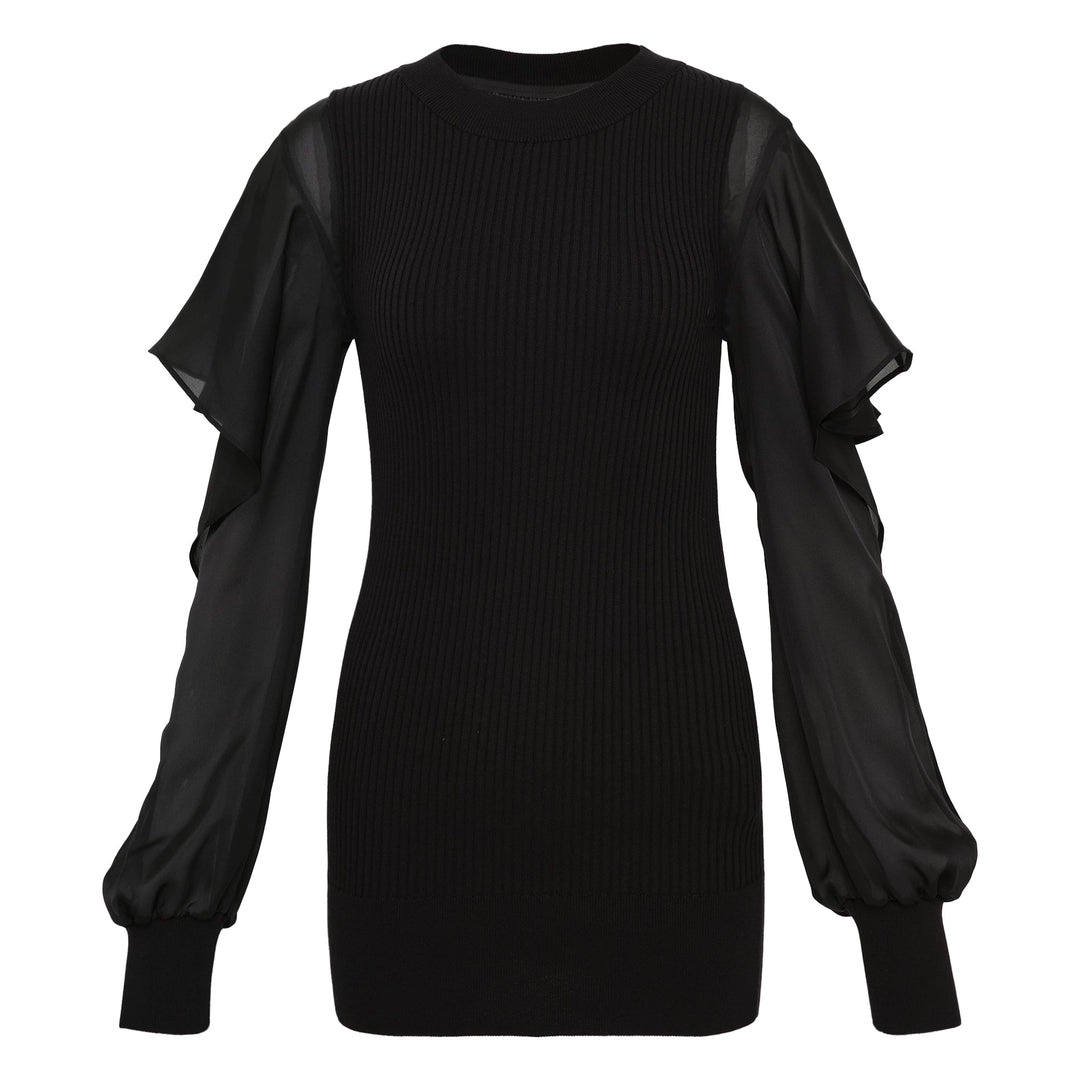 Satin x Cotton Knit Pullover