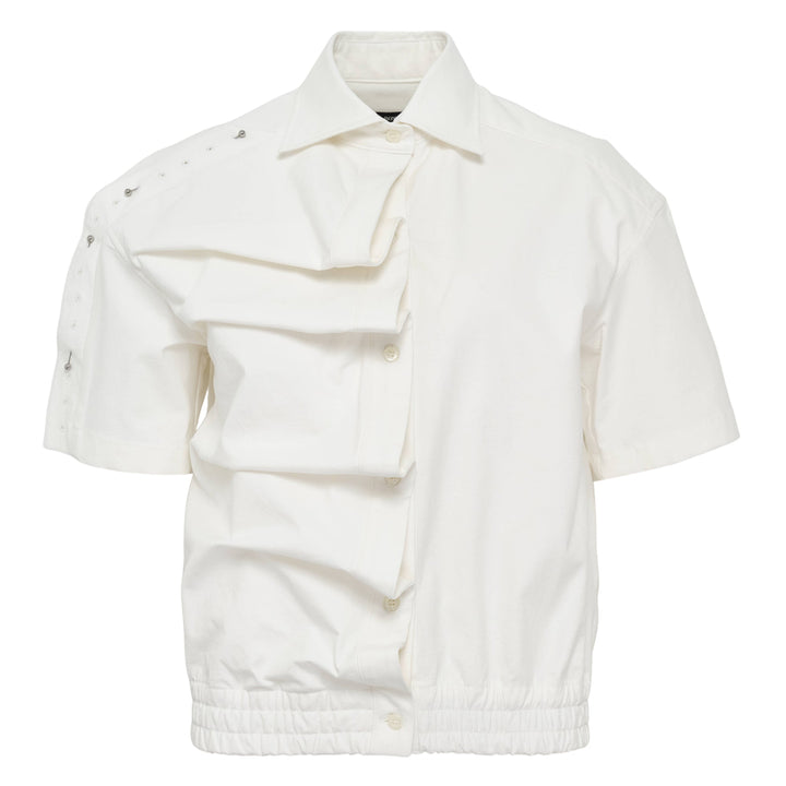 Asymmetric Shirring Shirt