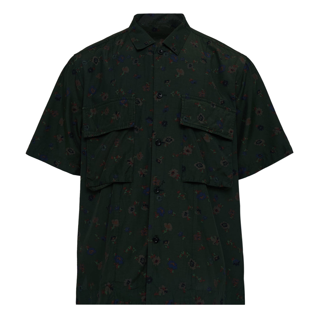 Overdyed Floral Print Shirt
