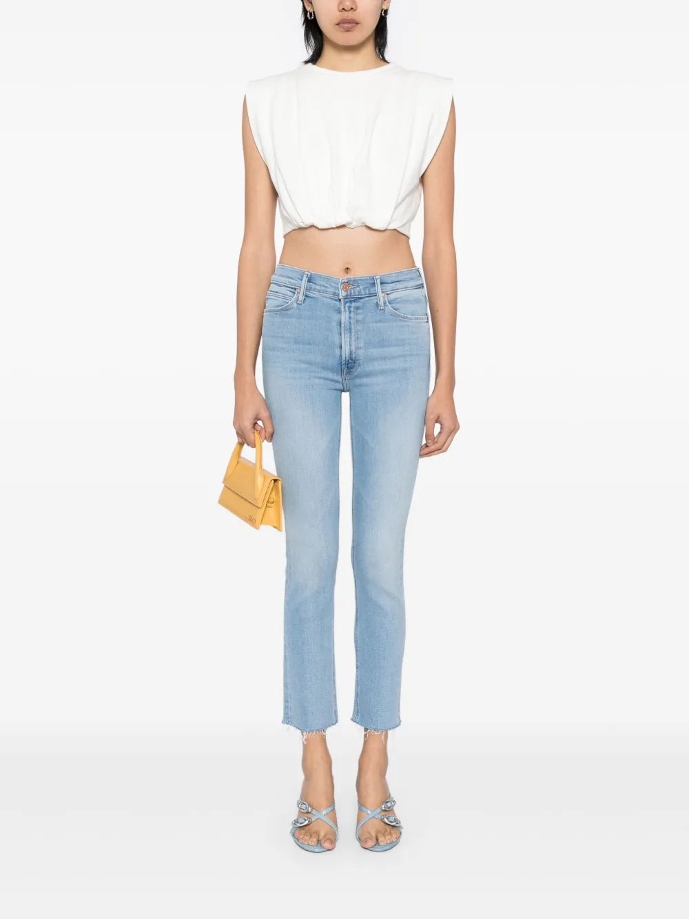 Mid Rise Dazzler Ankle Fray Jeans