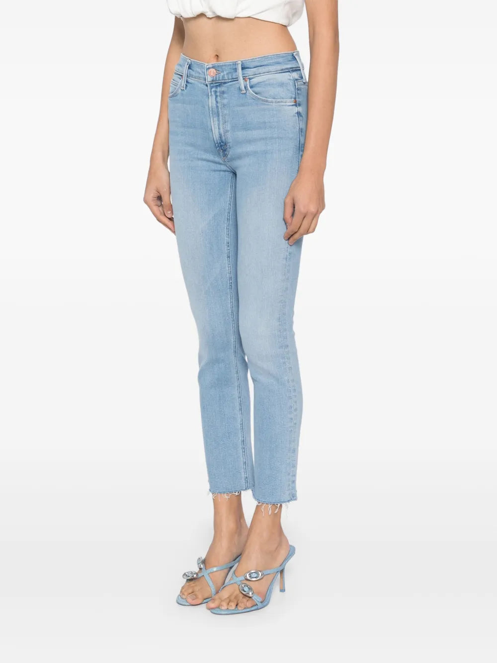 Mid Rise Dazzler Ankle Fray Jeans