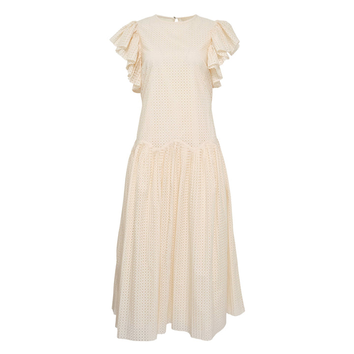 Sylvaine Flutter Sleeve Midi Dress