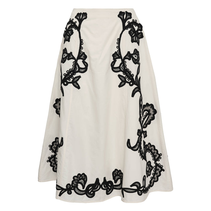 Ruby A-Line Embroidered Midi Skirt