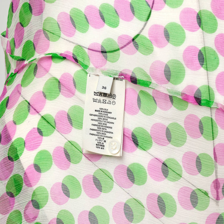 Optical Layered Polka Dot Print Blouse