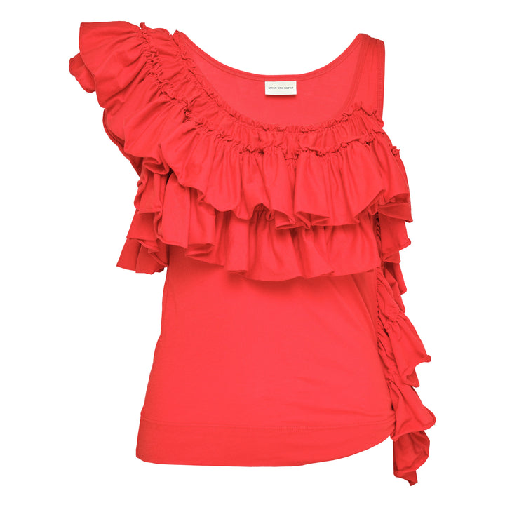 Regular Fit Tank Top With Ruffle