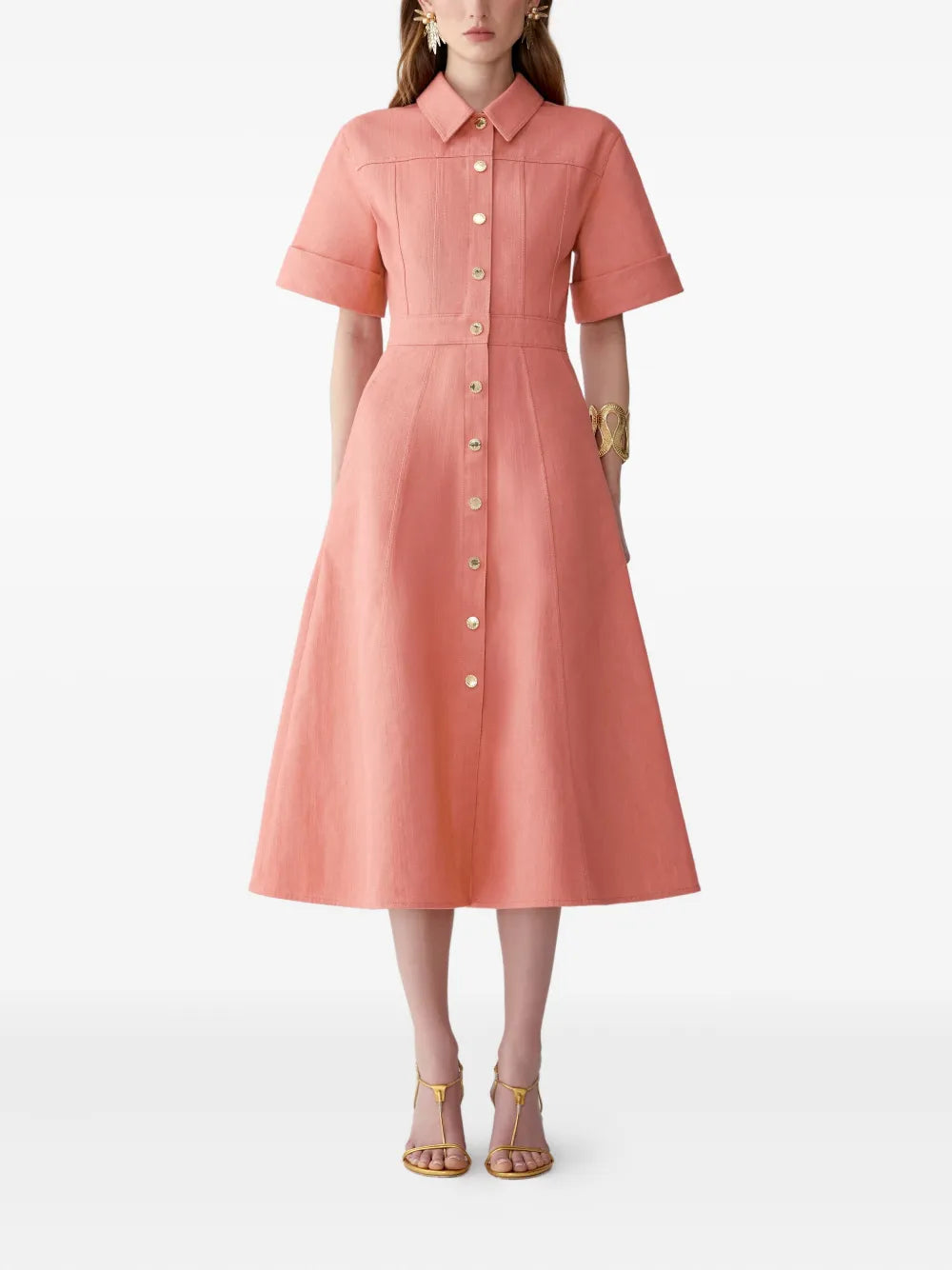 Button Front Midi Dress