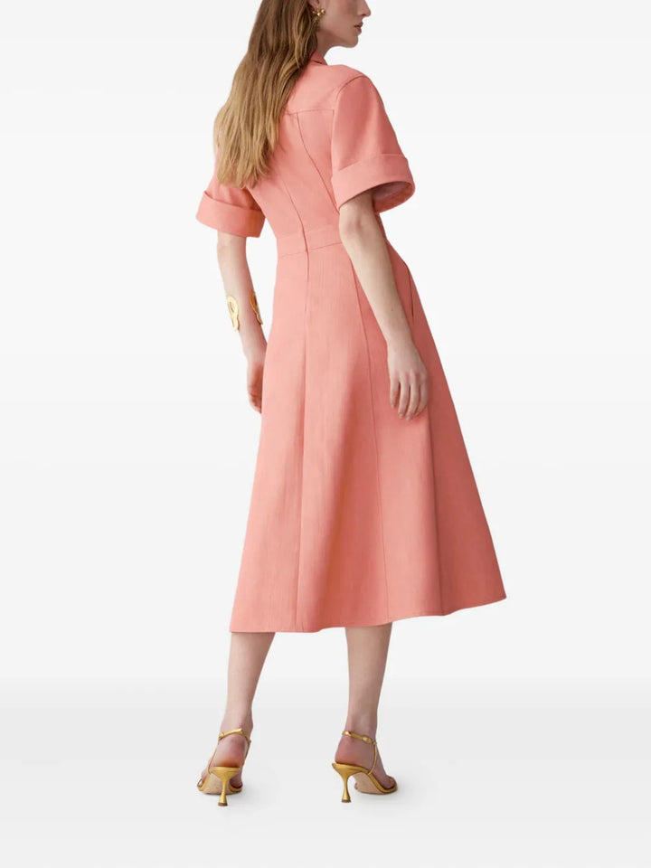Button Front Midi Dress