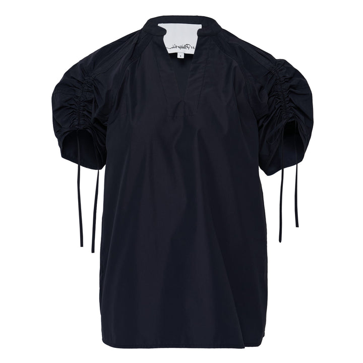 Ruched Sleeve V-Neck Top