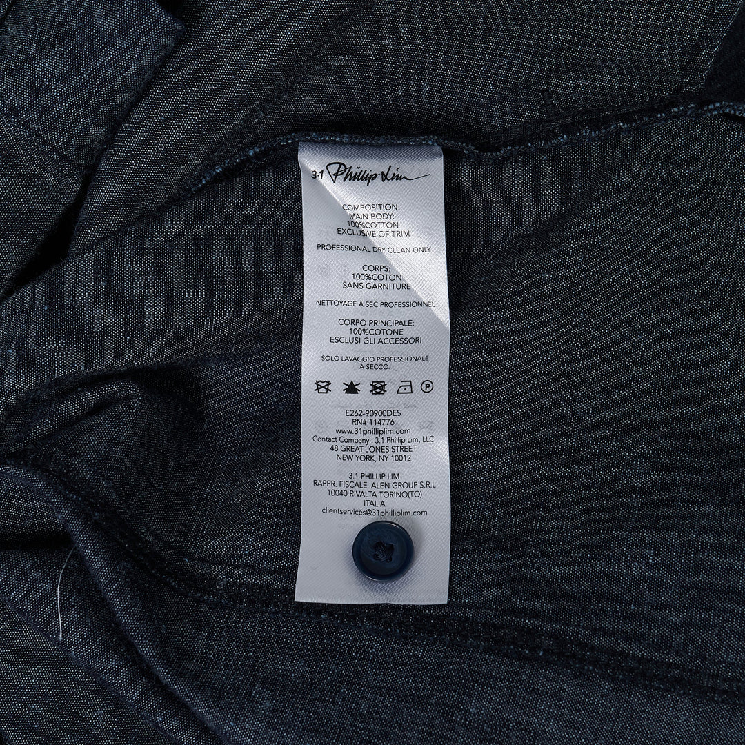 Denim Shirting Puff Sleeve Dress