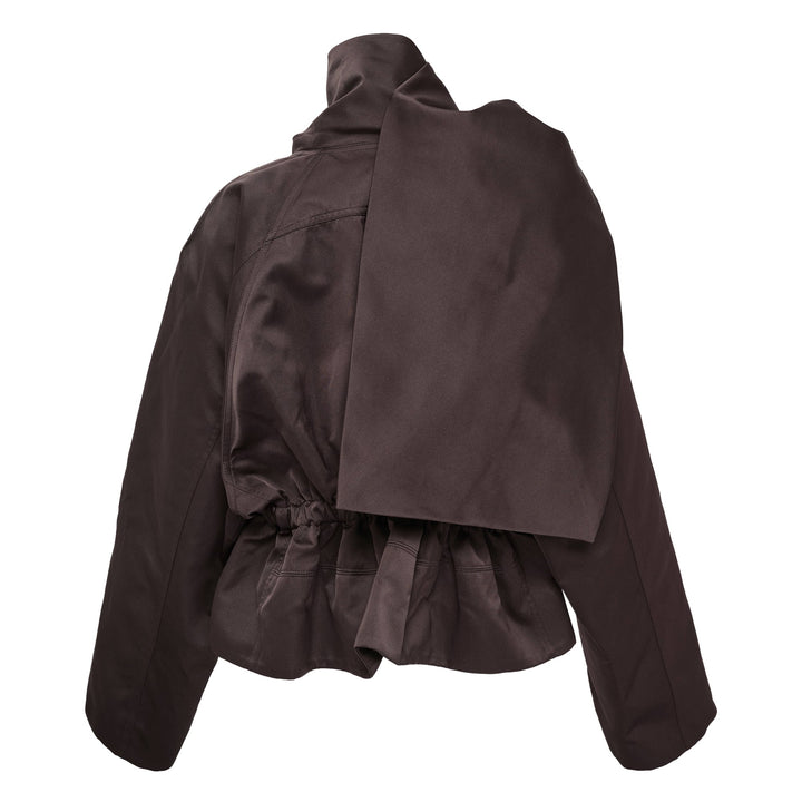 Cropped Scarf Flight Tech Jacket