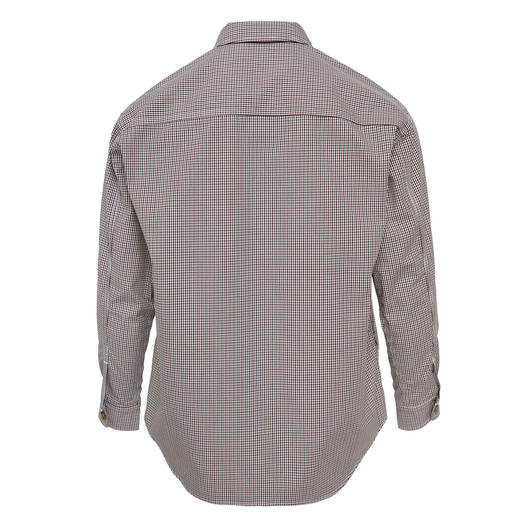 Cotton Blend Zip-Up Stripe Shirt