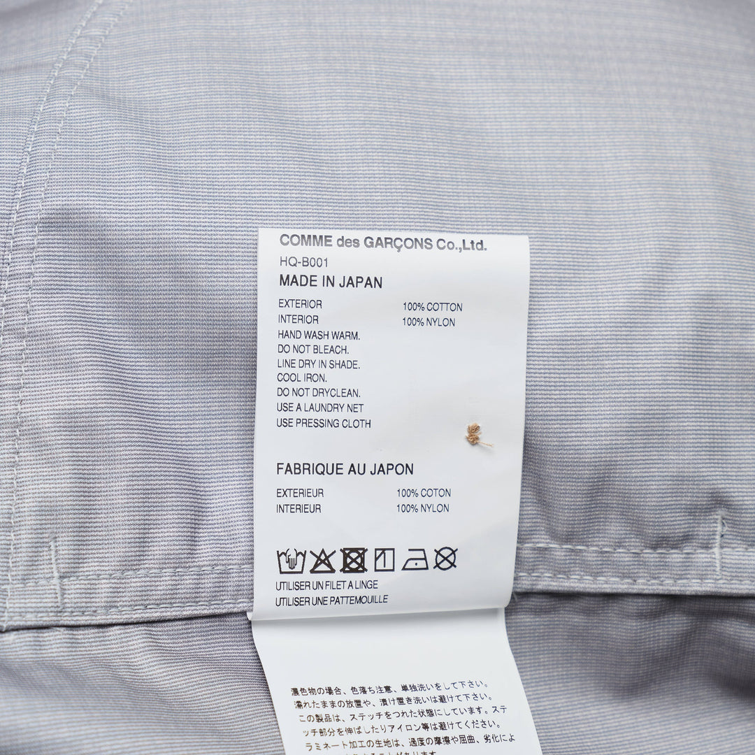 Cotton Blend Zip-Up Stripe Shirt