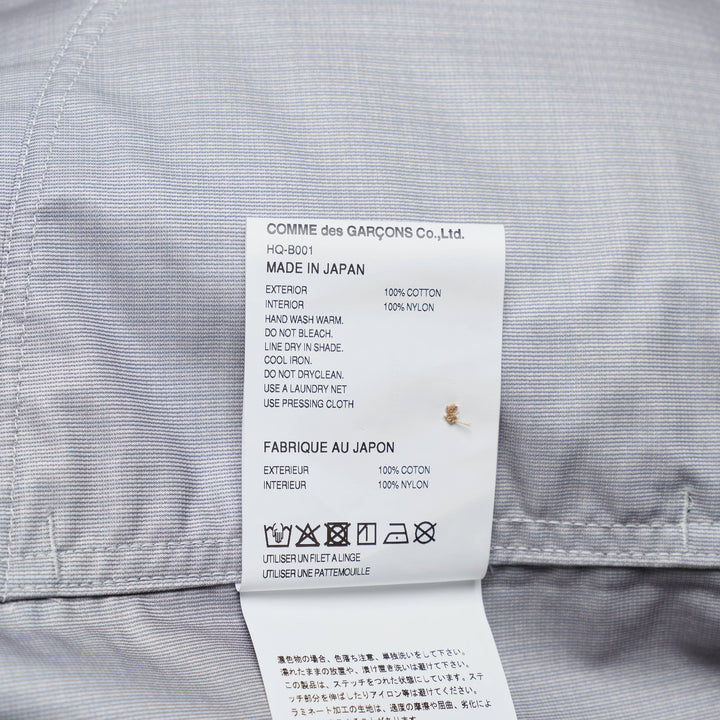 Cotton Blend Zip-Up Stripe Shirt