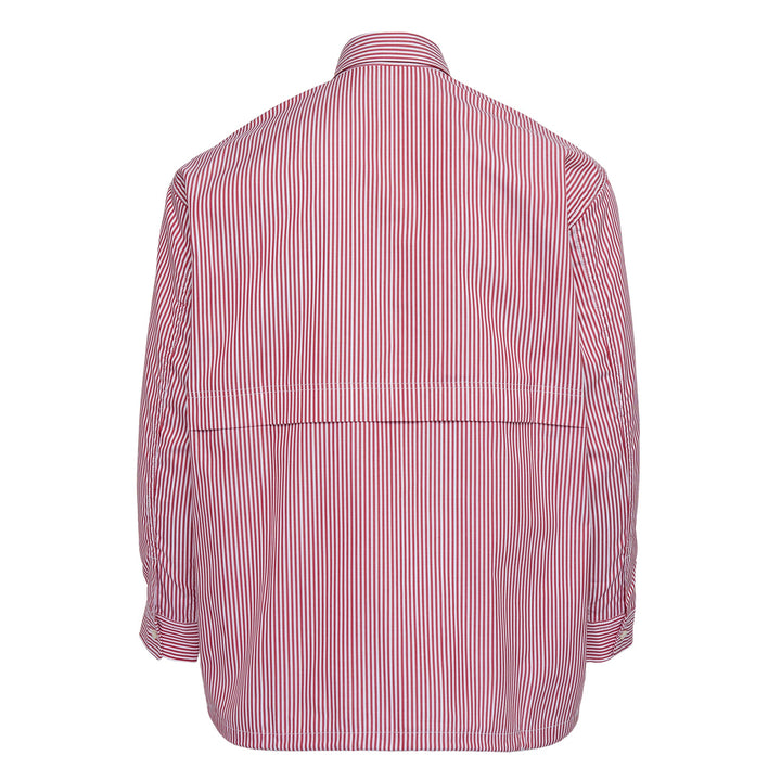 Red Stripe Long Sleeve Button-Up Shirt