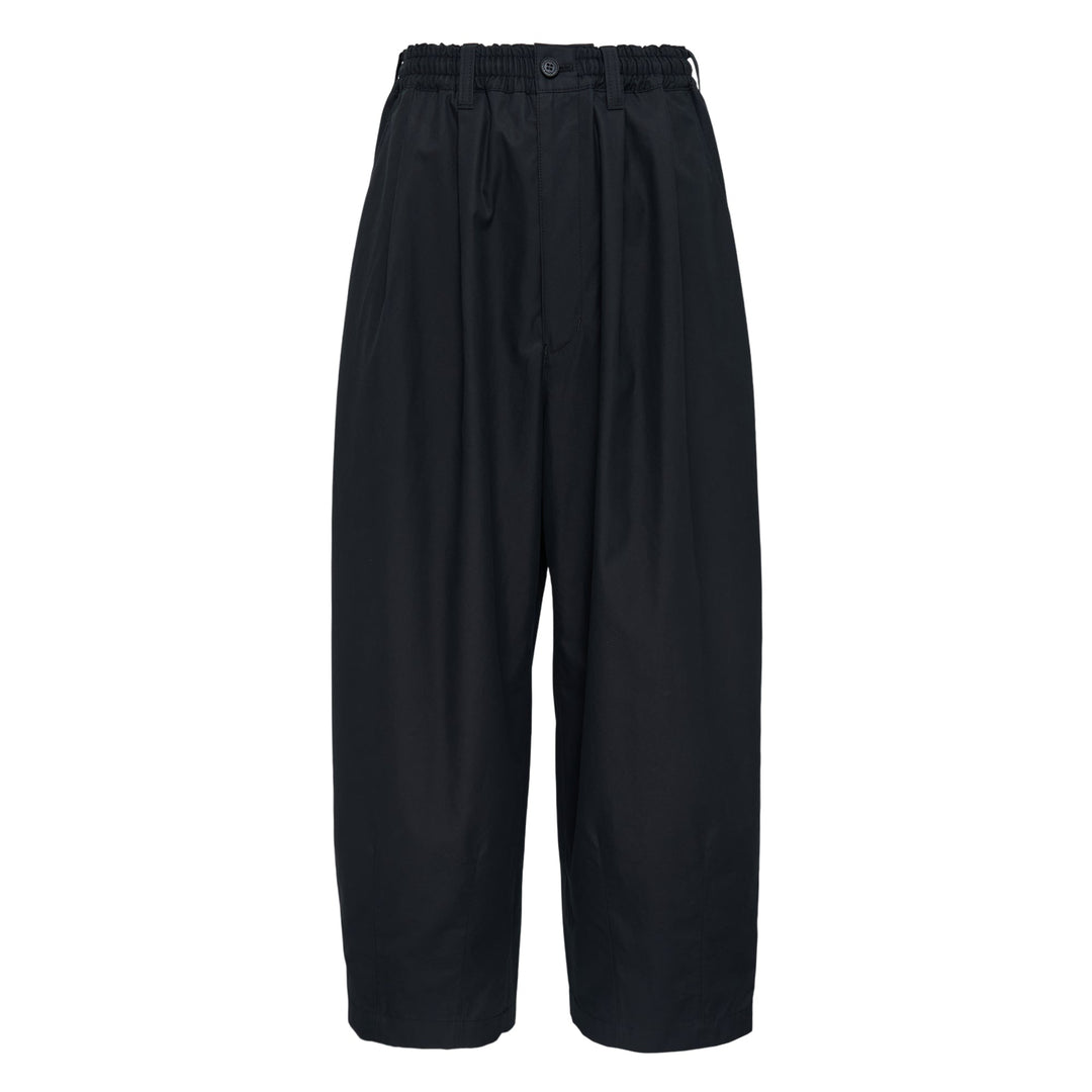 Black Cotton Twill Straight Pants