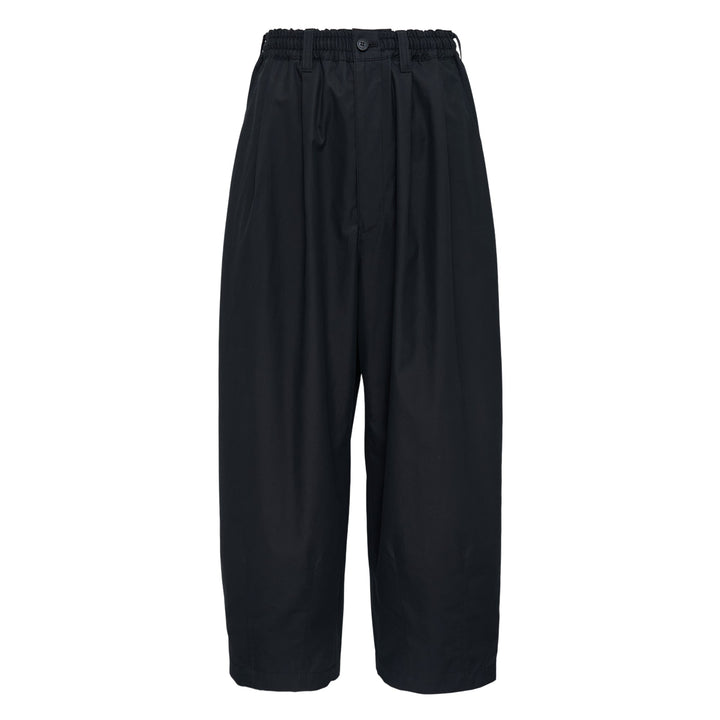 Black Cotton Twill Straight Pants