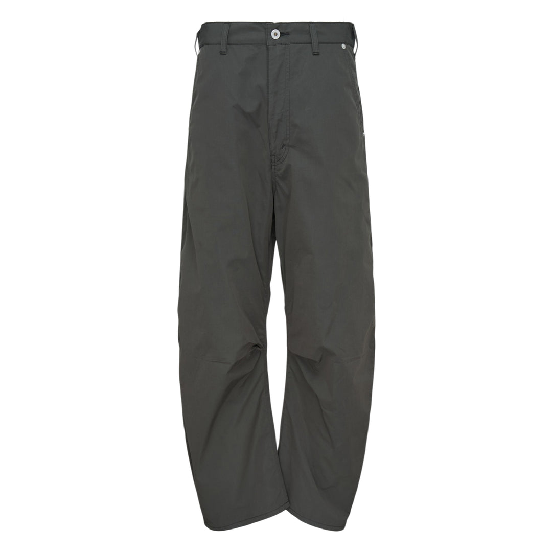Plain Khaki Cotton Poplin Straight Pants