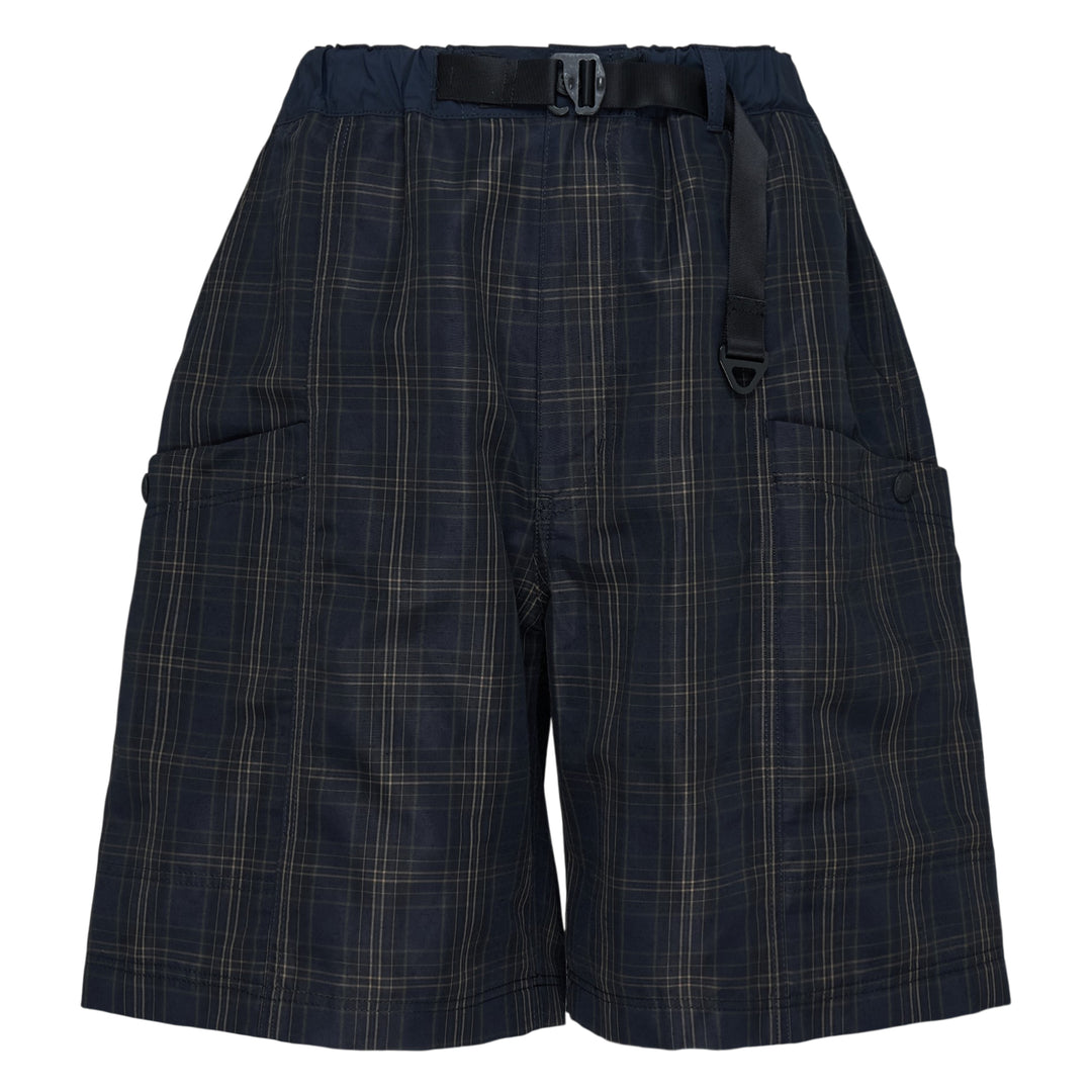 Navy Check Shorts