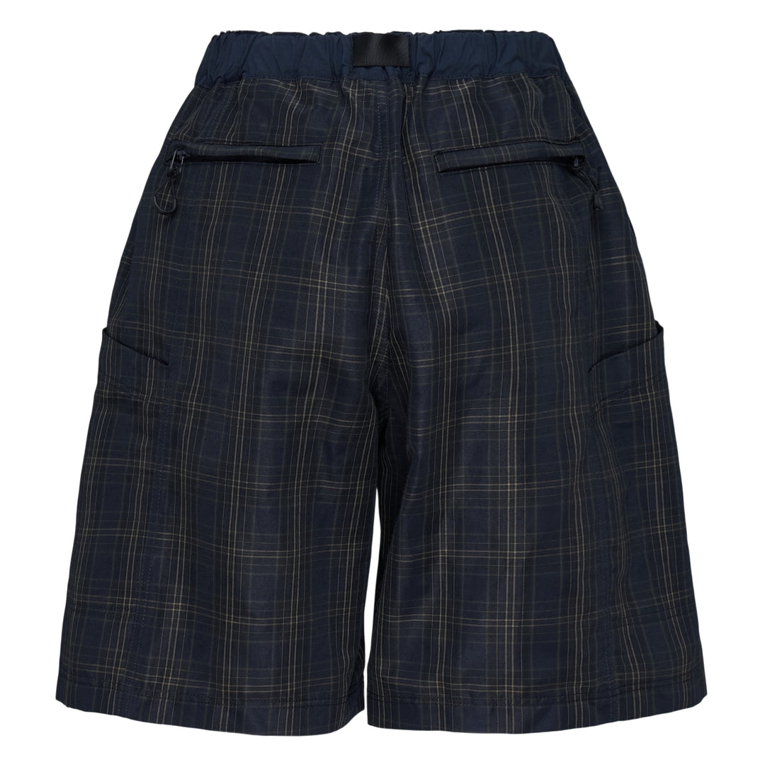 Navy Check Shorts