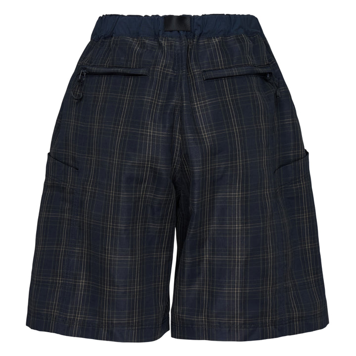 Navy Check Shorts