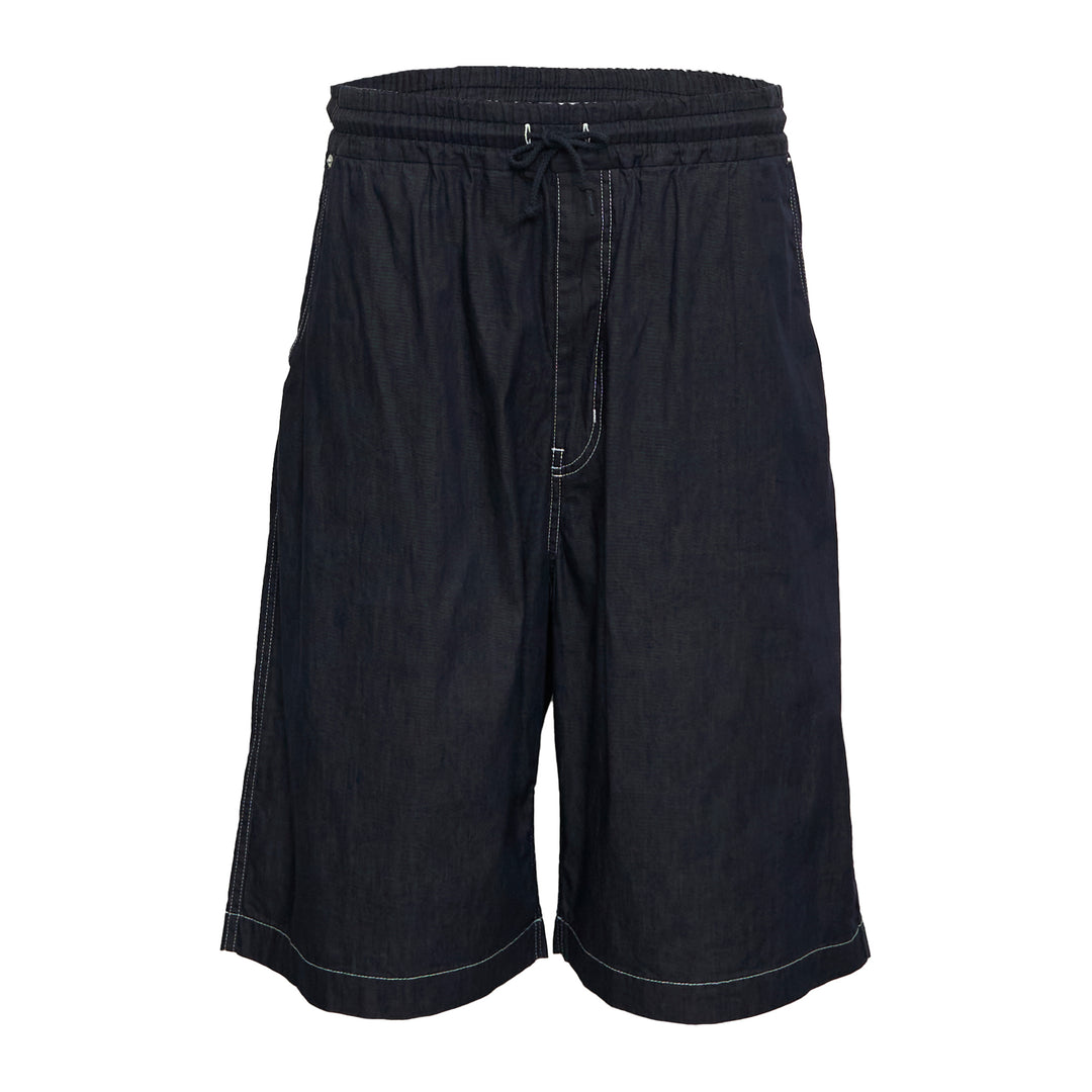 COMME des GARCONS HOMME Light Navy Denim Elastic Waist Shorts – Available at Club 21, Official Retailer in Singapore, Malaysia & Thailand with Global Shipping Online
