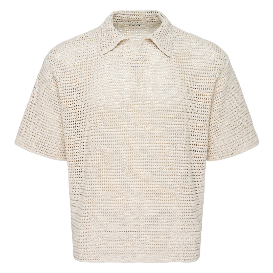 AURALEE Tussah Silk Cotton Mesh Knit Polo – Available at Club 21, Official Retailer in Singapore, Malaysia & Thailand with Global Shipping Online