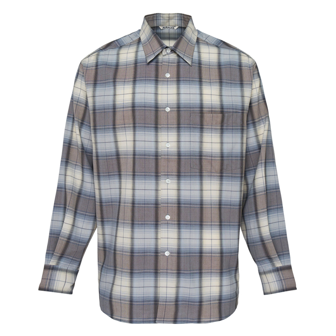 AURALEE Super Light Wool Check Shirt – Available at Club 21, Official Retailer in Singapore, Malaysia & Thailand with Global Shipping Online