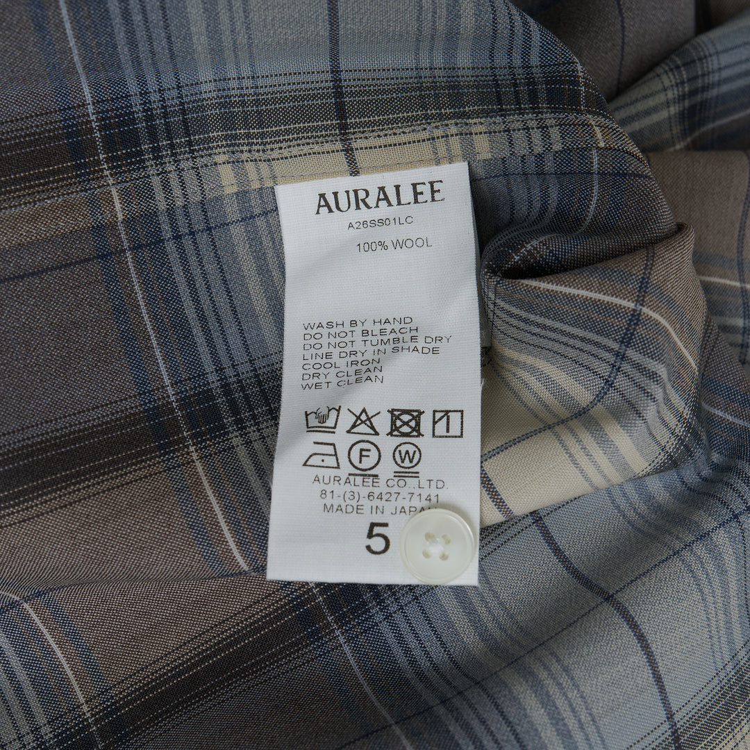 AURALEE Super Light Wool Check Shirt – Available at Club 21, Official Retailer in Singapore, Malaysia & Thailand with Global Shipping Online