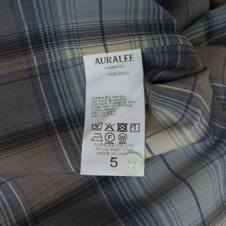 AURALEE Super Light Wool Check Shirt – Available at Club 21, Official Retailer in Singapore, Malaysia & Thailand with Global Shipping Online