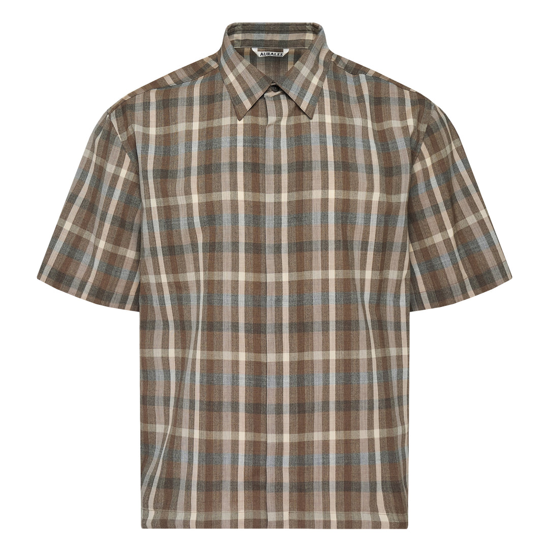 AURALEE Super Fine Tropical Wool Check Shirt – Available at Club 21, Official Retailer in Singapore, Malaysia & Thailand with Global Shipping Online