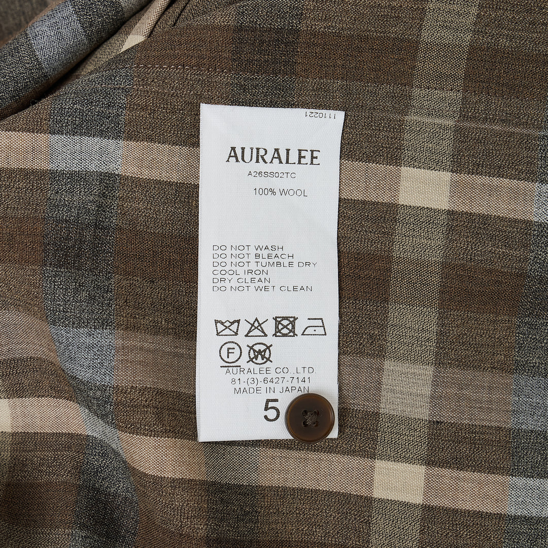AURALEE Super Fine Tropical Wool Check Shirt – Available at Club 21, Official Retailer in Singapore, Malaysia & Thailand with Global Shipping Online