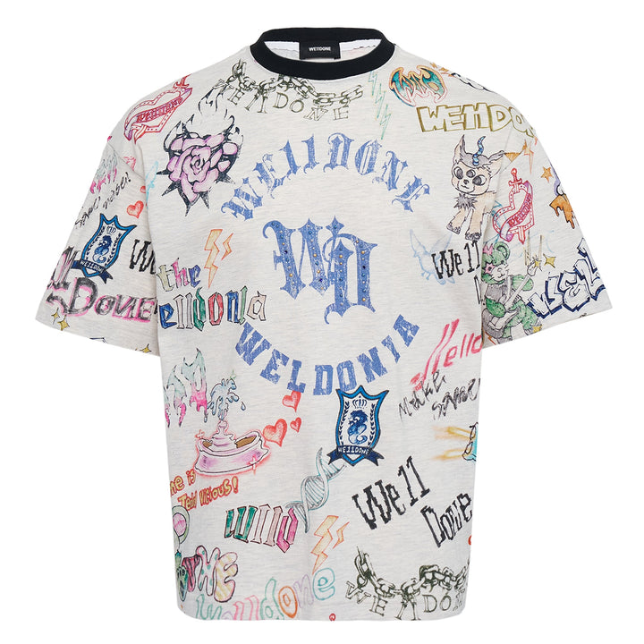 Grey Doodle Printed T-Shirt