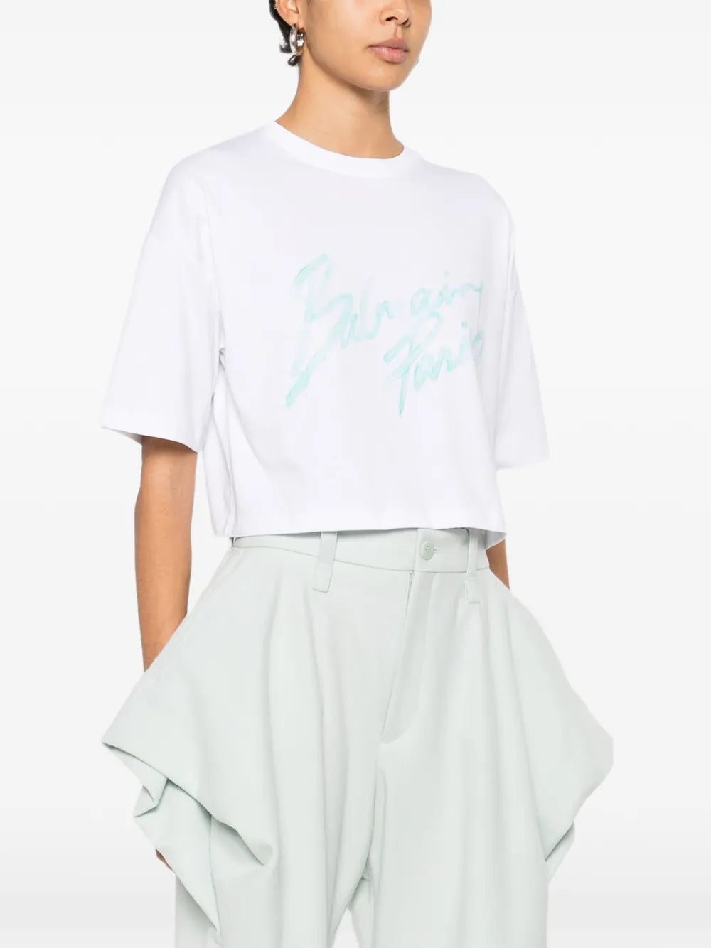Balmain Paris Bulky Cropped T-Shirt