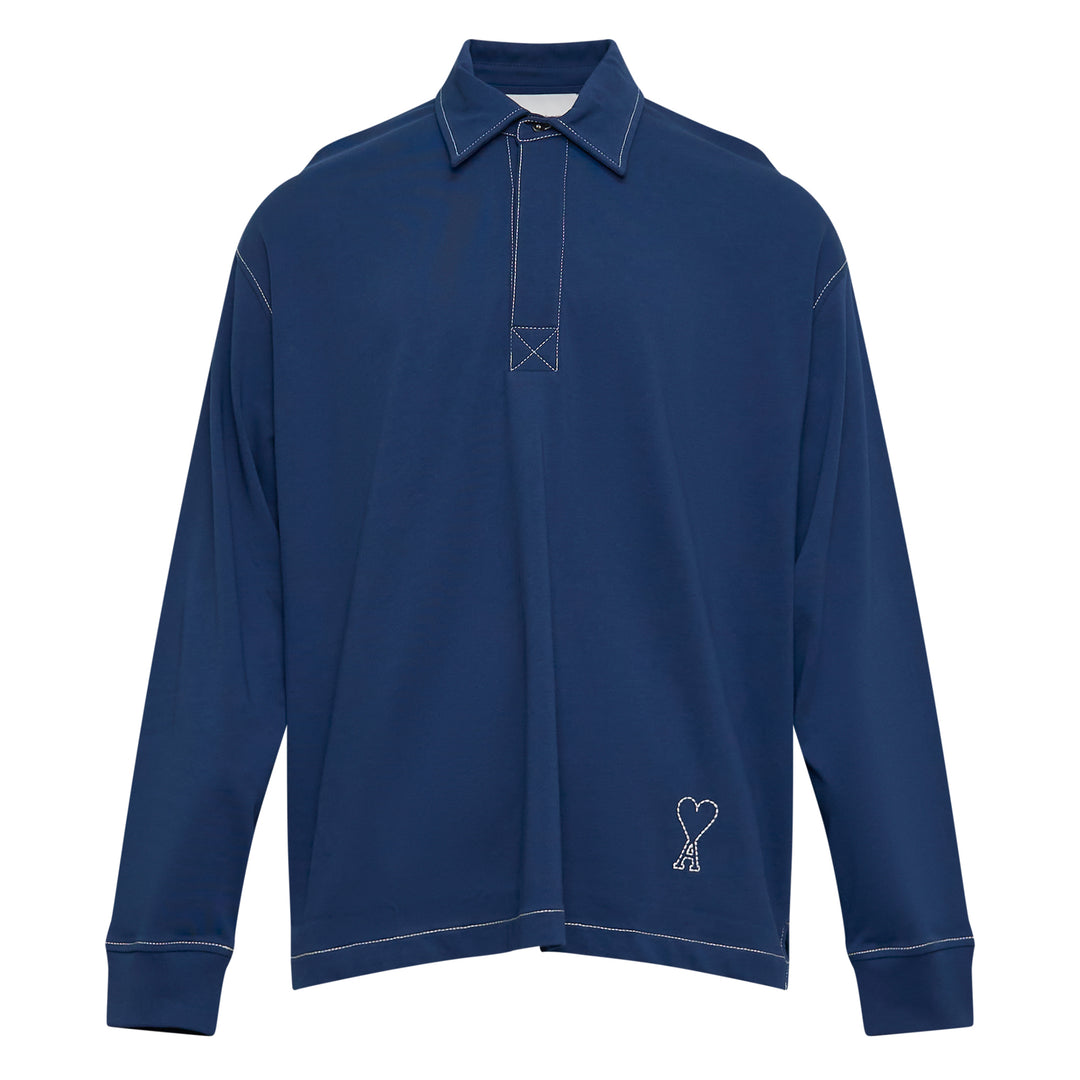 AMI Ami De Coeur Long Sleeve Oversize Polo – Available at Club 21, Official Retailer in Singapore, Malaysia & Thailand with Global Shipping Online