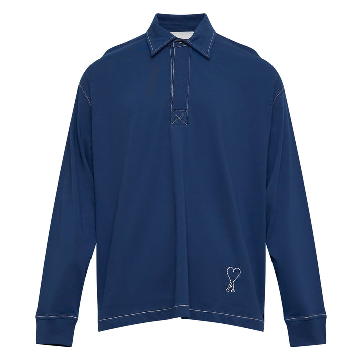 AMI Ami De Coeur Long Sleeve Oversize Polo – Available at Club 21, Official Retailer in Singapore, Malaysia & Thailand with Global Shipping Online