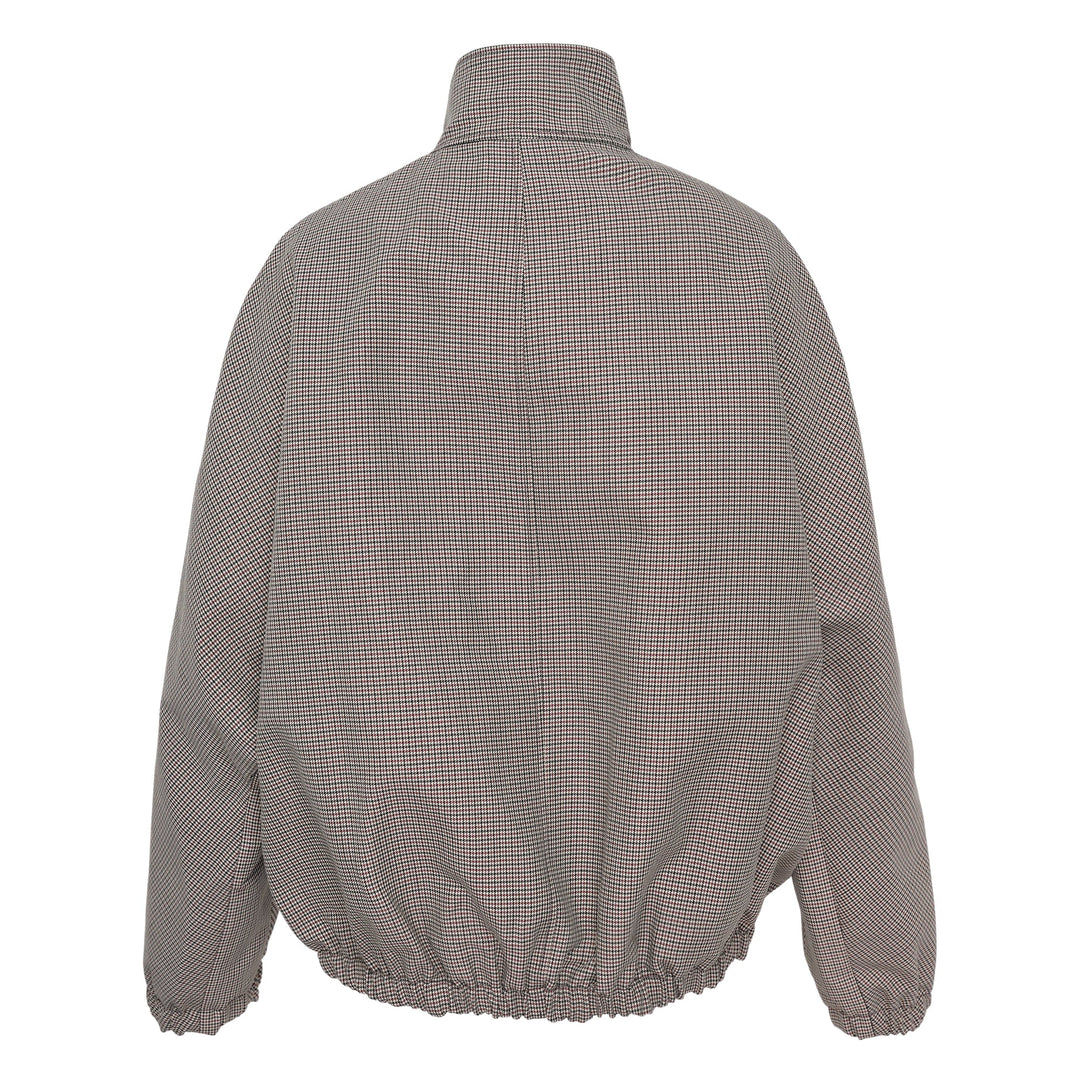 Buckle Houndstooth Bomber Jacket