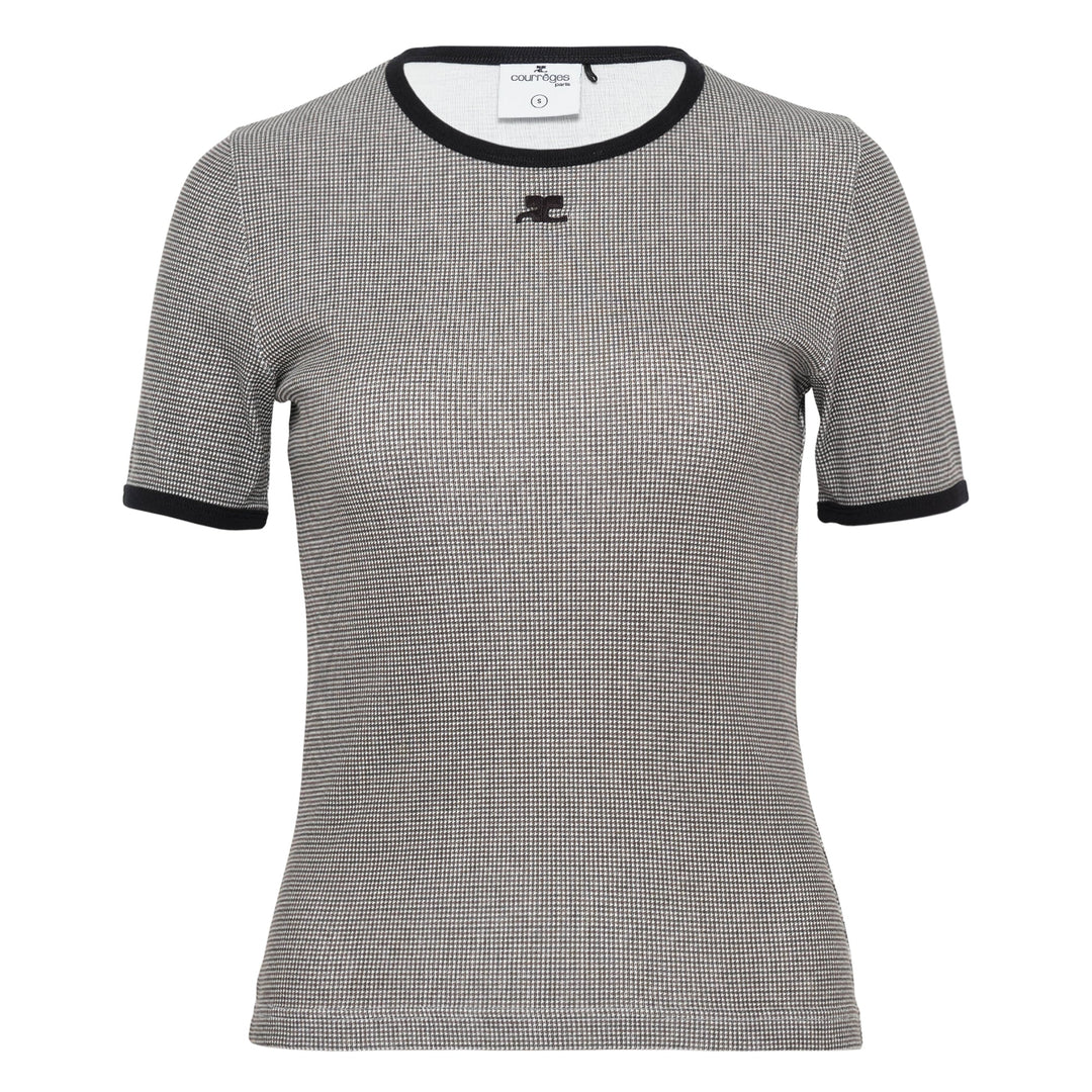 Houndstooth Contrast T-Shirt
