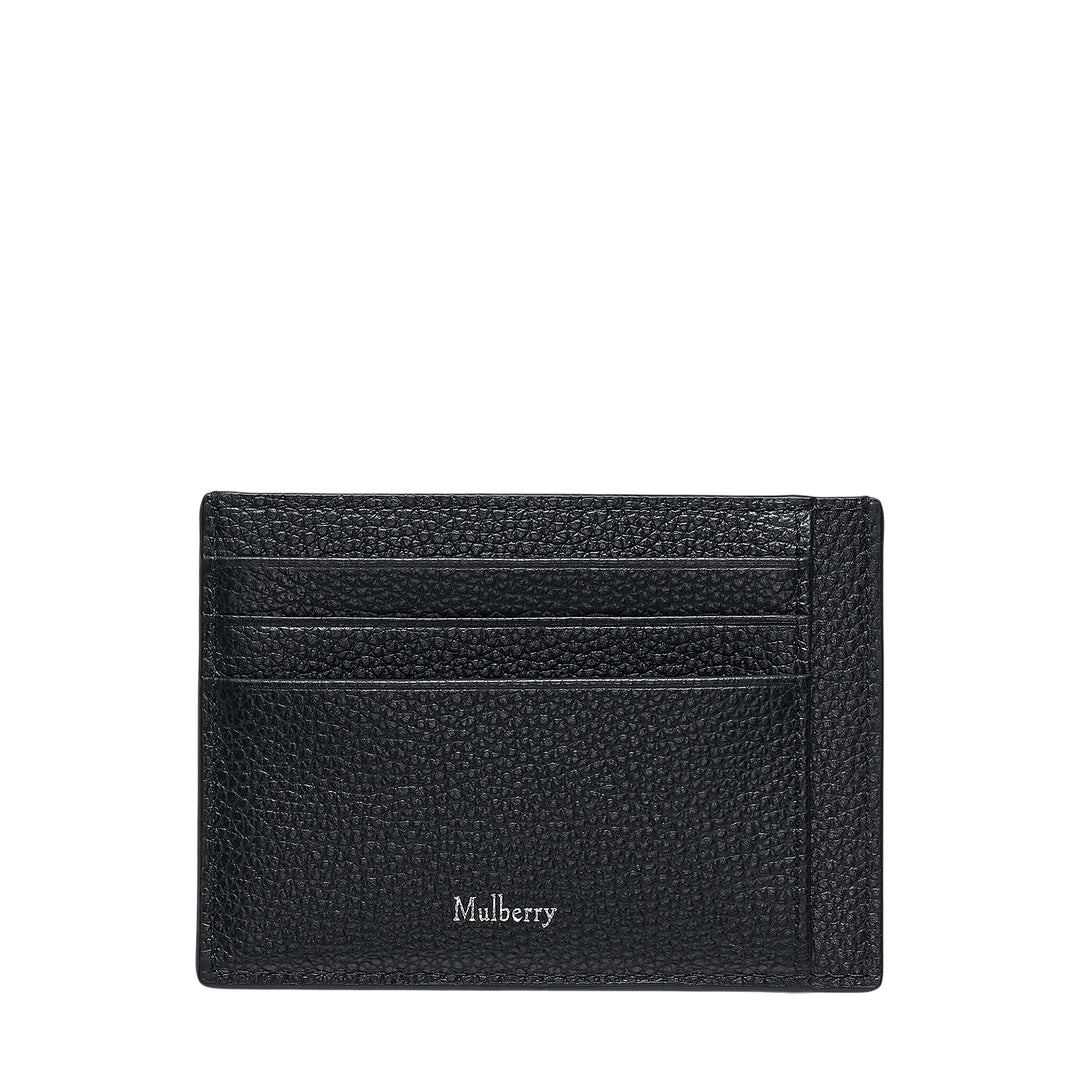 Card Holder Black Small Classic Grain