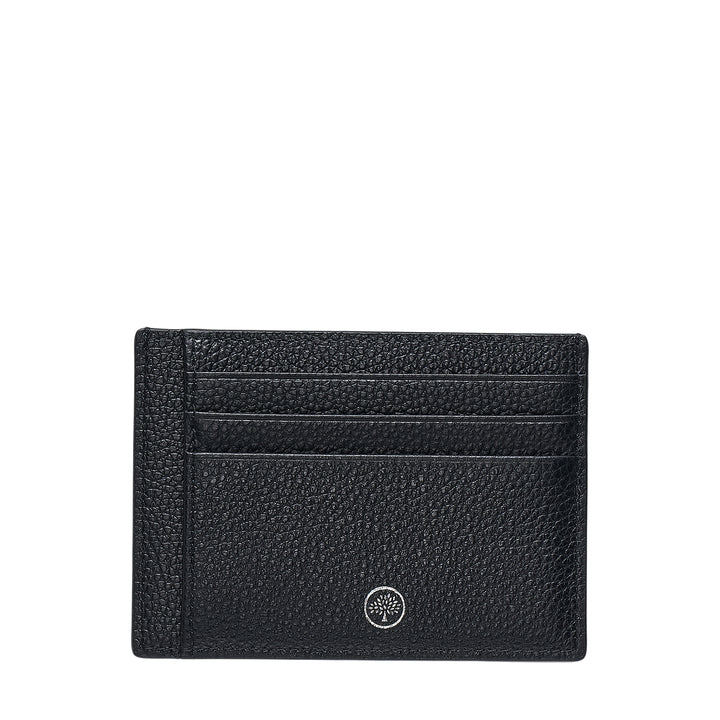 Card Holder Black Small Classic Grain