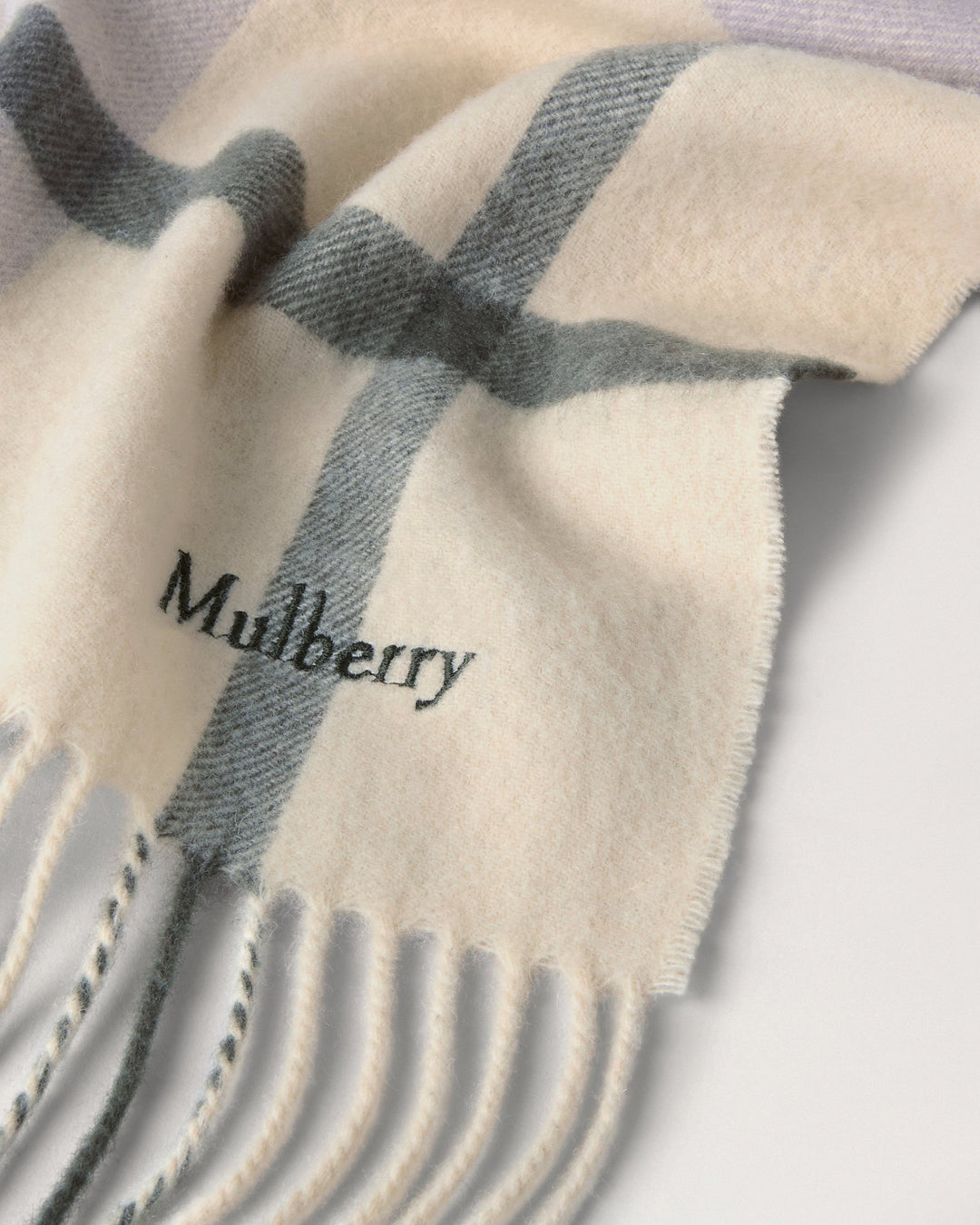 Small Check Merino Wool Scarf