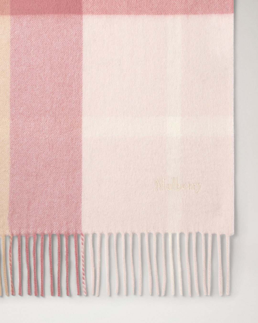 Small Check Merino Wool Scarf