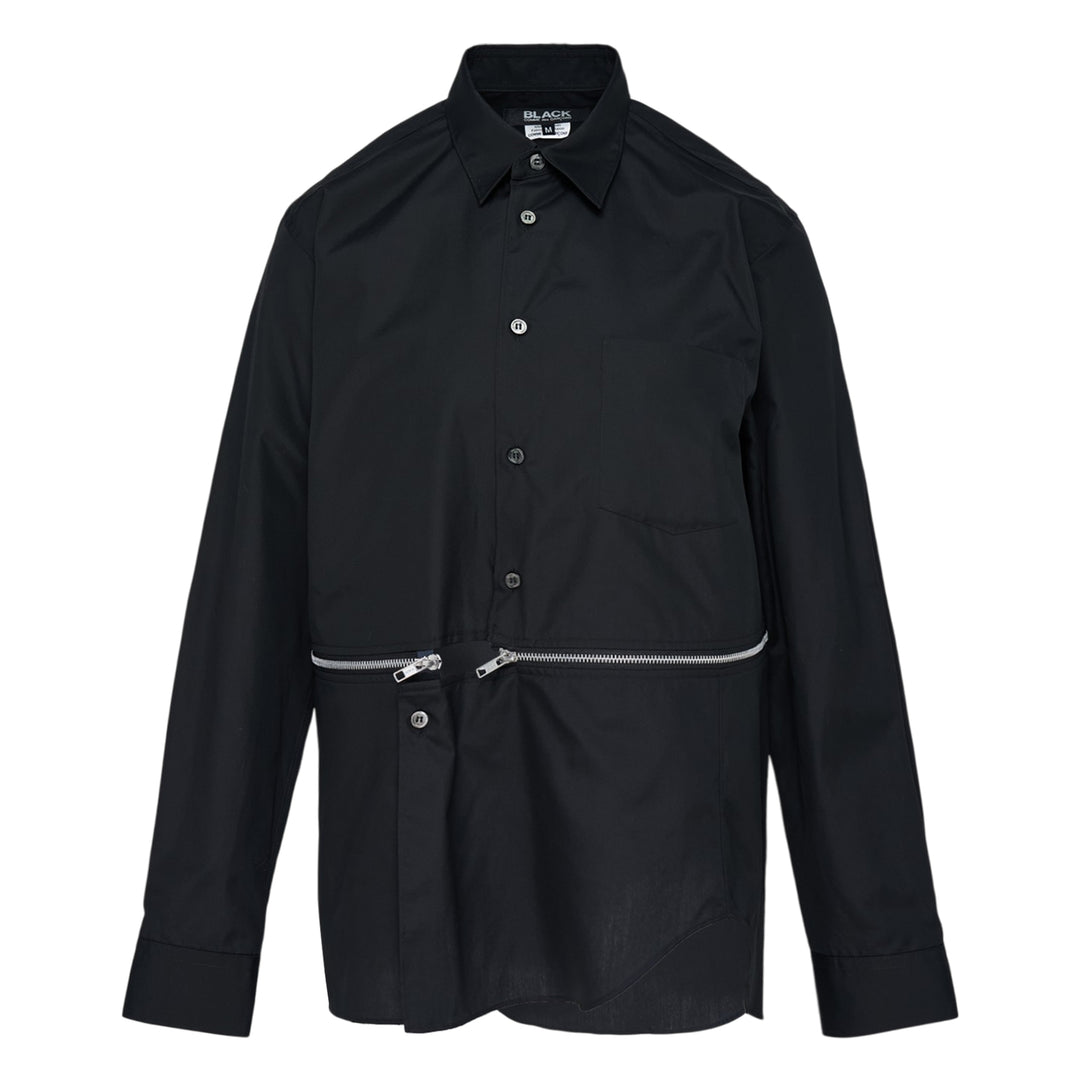 Oversized Cotton Zip Detail Shirt