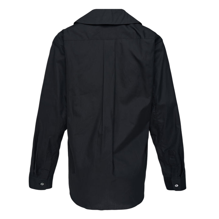 Black Peter Pan Collar Long Sleeve Shirt