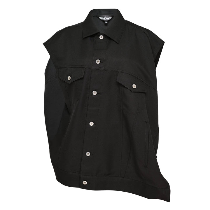 Sleeveless Off-Center Jacket