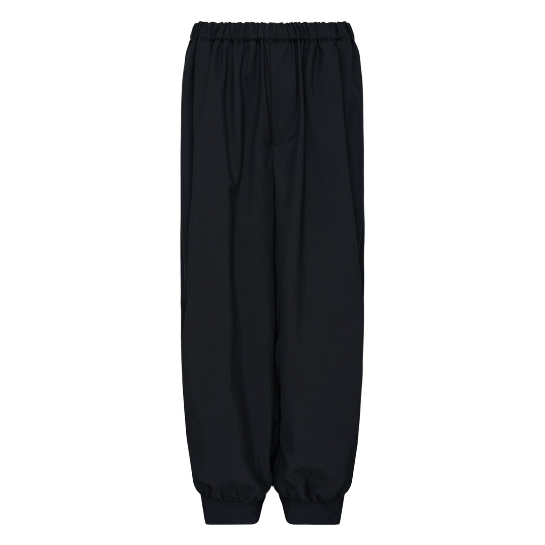 Cuffed Hem Elastic Waistband Pants