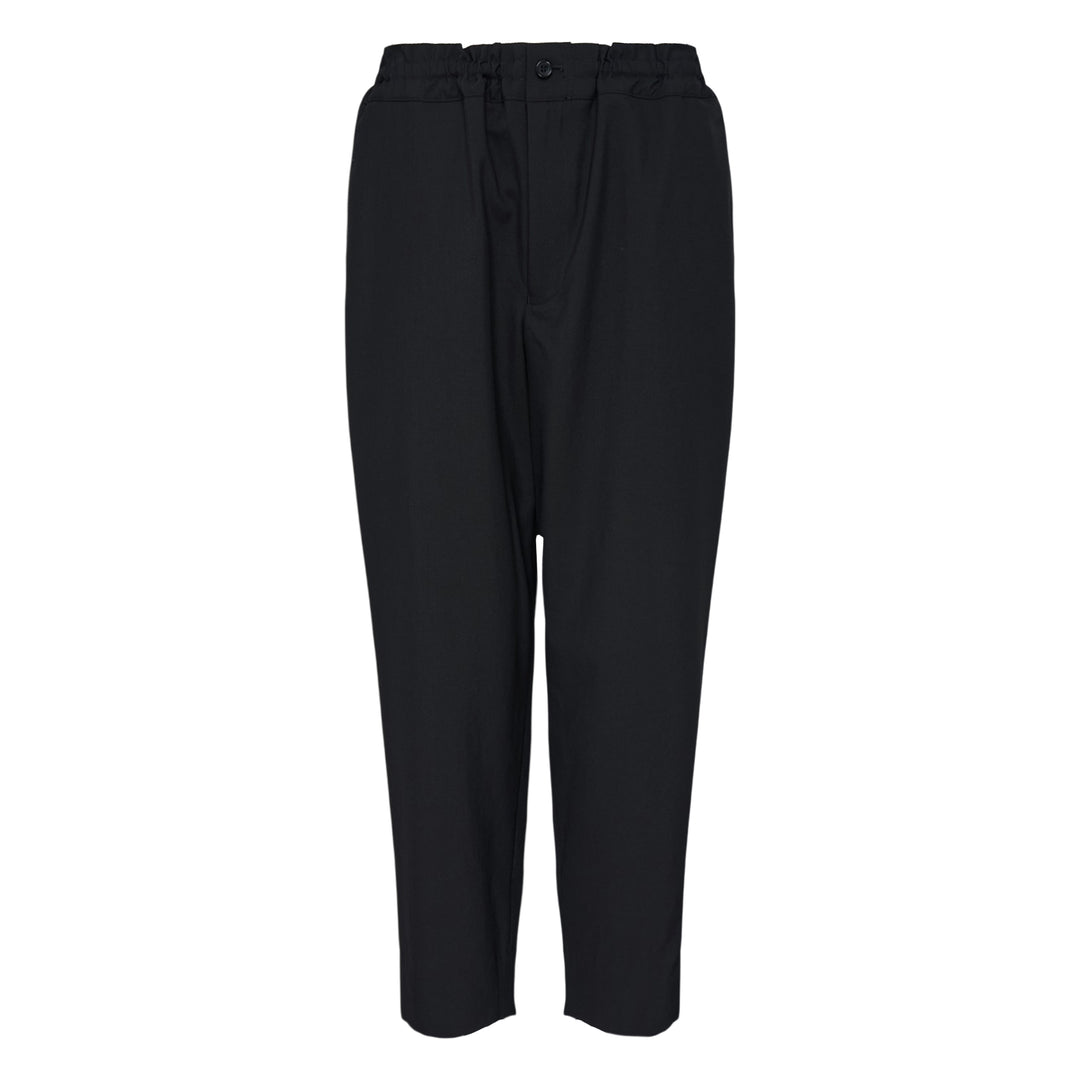 Black Wool Blend Tailored Fit Pants