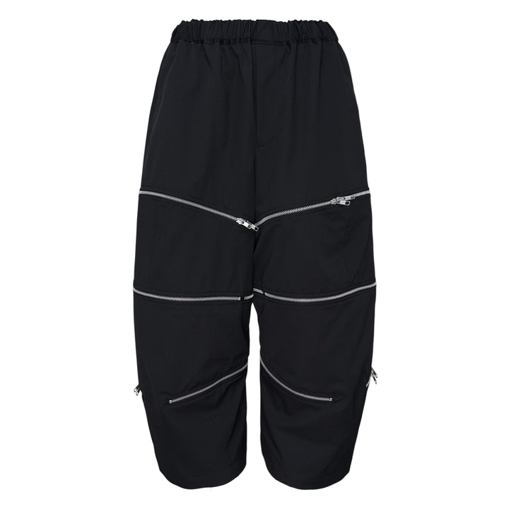 Wool Polyester Blend Zip Detail Pants