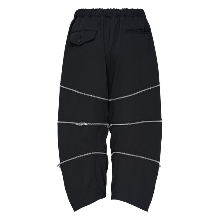 Wool Polyester Blend Zip Detail Pants