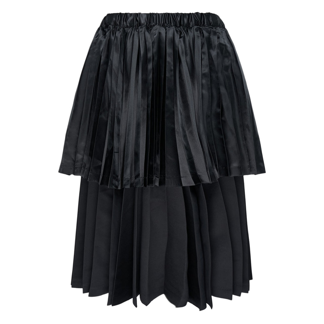 Satin Pleated Two-Tier Skirt