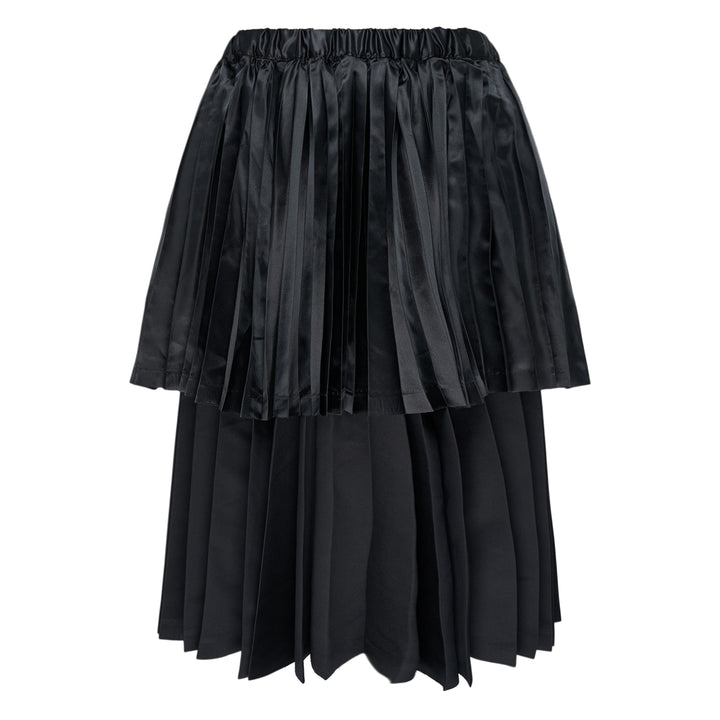 Satin Pleated Two-Tier Skirt